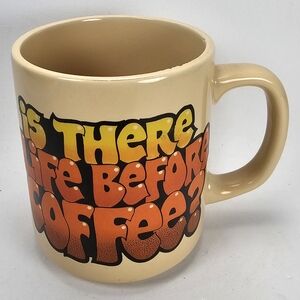 Vintage 1983 Is There Life Before Coffee? Mug by C.M. Paula Co.